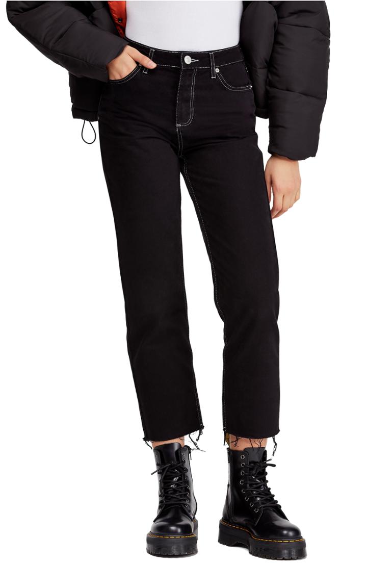 Women's Bdg Urban Outfitters Pax Contrast Stitch Jeans - Black