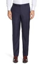 Men's Ermenegildo Zegna Flat Front Solid Wool Blend Trousers Eu - Blue