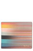Men's Paul Smith Artist Stripes Leather Wallet - Black