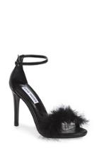 Women's Steve Madden 'scarlett' Marabou Evening Sandal .5 M - Black