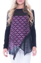 Women's Olian Print Layered Maternity Top - Black