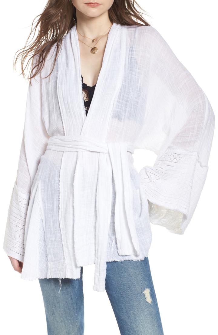 Women's Free People Tie Wrap Kimono - Ivory
