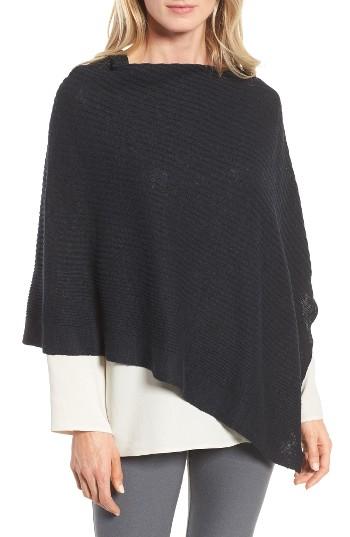 Women's Eileen Fisher Organic Linen & Cotton Poncho, Size - White