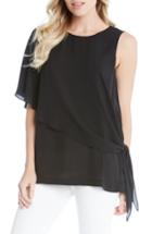 Women's Karen Kane Side Tie Asymmetrical Top - Black