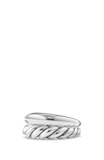 Women's David Yurman 'pure Form' Sterling Silver Stacking Rings (set Of 2)