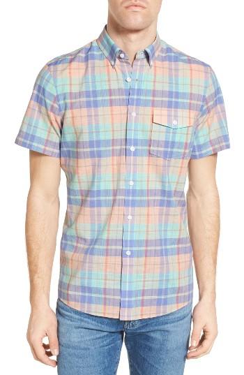 Men's Nordstrom Men's Shop Slim Fit Plaid Sport Shirt - Green
