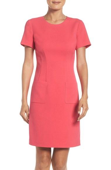 Women's Eliza J Patch Pocket Double Crepe Sheath Dress