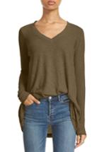 Women's Free People 'anna' Burnout High/low Tee - Green