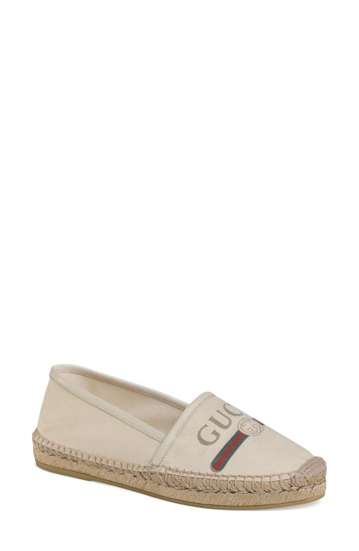 Women's Gucci Logo Espadrille Flat Us / 35eu - White