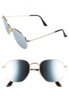 Women's Ray-ban 54mm Hexagonal Flat Lens Sunglasses - Gold/ Grey