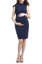 Women's Kimi And Kai Josephine Ruffle Maternity Sheath Dress - Blue