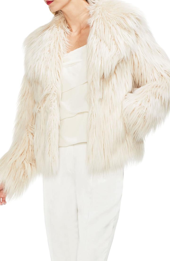 Women's Vince Camuto Faux Fur Jacket - White
