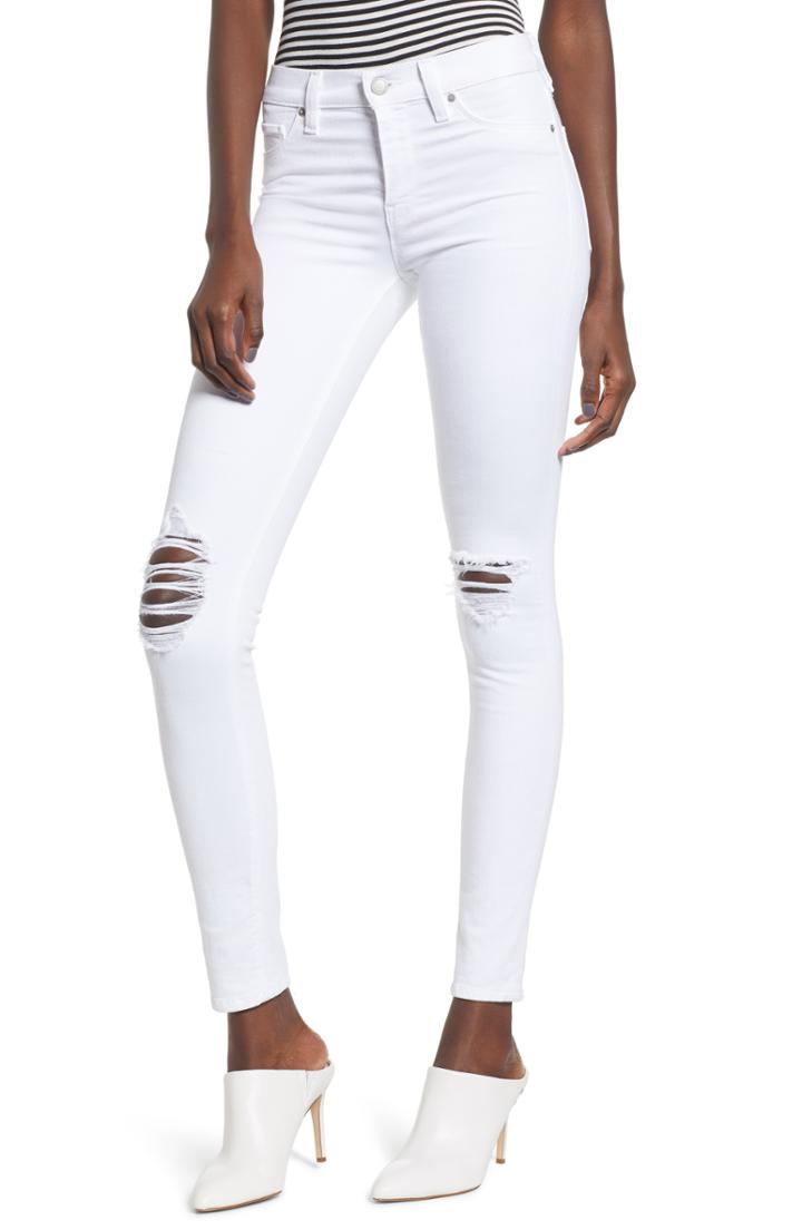 Women's Hudson Jeans Nico Ripped Ankle Skinny Jeans - White