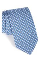 Men's Salvatore Ferragamo Butterfly Print Silk Tie, Size - Blue
