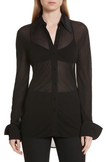 Women's Joseph Slater Sheer Crepe Net Shirt Us / 38 Fr - Black