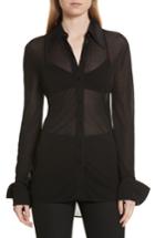Women's Joseph Slater Sheer Crepe Net Shirt Us / 38 Fr - Black