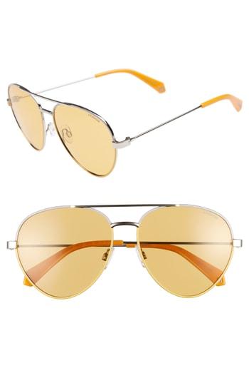 Women's Max Mara Hooks 61mm Aviator Sunglasses - Rose Gold