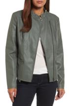 Women's Nic+zoe City Chic Faux Leather Jacket - Green