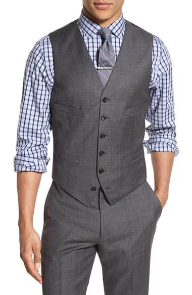 Men's J.crew Ludlow Trim Fit Solid Wool Vest - Grey