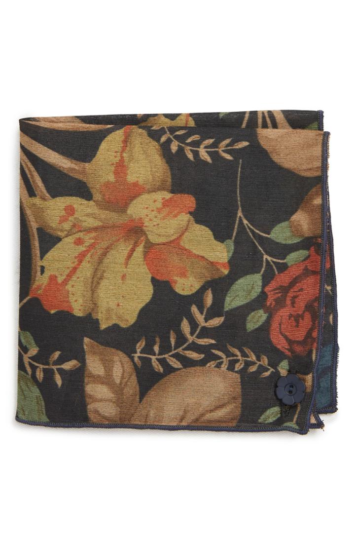 Men's Armstrong & Wilson Garden Floral Pocket Square, Size - Blue