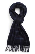Men's Nordstrom Men's Shop Cashmere Grid Scarf, Size - Blue