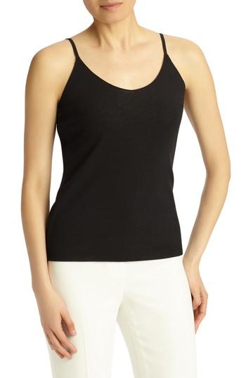Women's Lafayette 148 New York Mesh Jersey Camisole, Size - Black