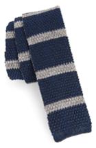 Men's Eleventy Stripe Skinny Woven Silk & Linen Tie