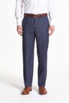 Men's Canali Flat Front Wool Trousers Eu - Blue