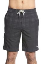 Men's Tommy Bahama 'baja Plaid' Board Shorts, Size - Black