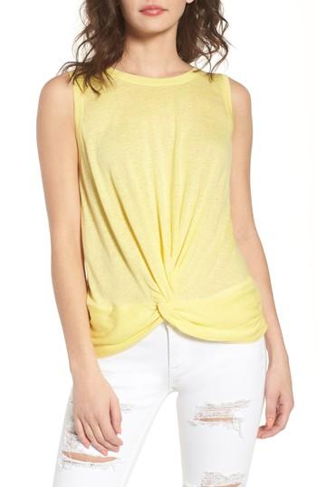 Women's Bp. Twist Hem Tank, Size - Yellow