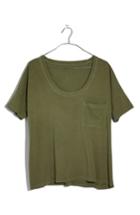 Women's Madewell Garment Dyed U-neck Tee, Size - Green
