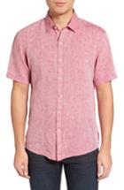 Men's Zachary Prell Kaplan Slim Fit Linen Sport Shirt, Size - Red