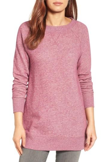 Women's Caslon Space Dye Tunic Sweatshirt - Purple