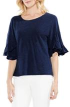 Women's Vince Camuto Drop Shoulder Tiered Ruffle Sleeve Top, Size - Blue