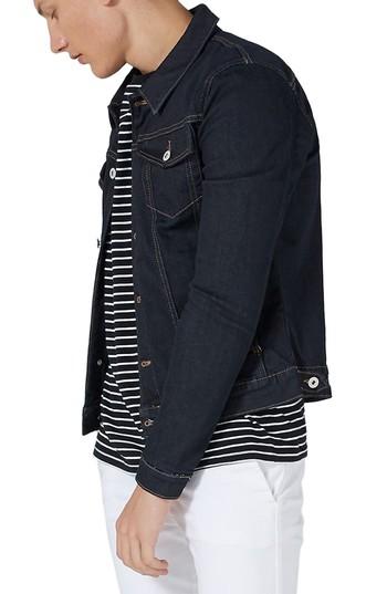 Men's Topman Raw Muscle Fit Denim Jacket