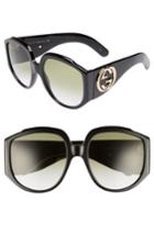 Women's Gucci 61mm Gradient Square Sunglasses - Black
