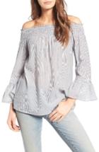 Women's Treasure & Bond Bell Sleeve Off The Shoulder Top, Size - Grey