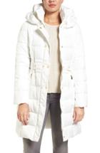 Women's Via Spiga Belted Puffer Coat - White