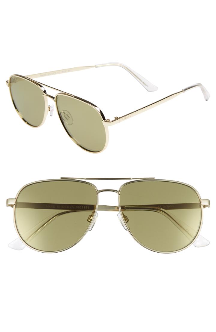 Women's Le Specs Hard Knock 57mm Aviator Sunglasses - Bright Gold