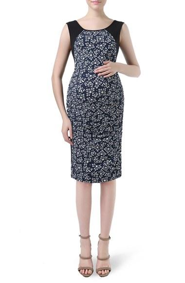 Women's Kimi And Kai 'antonia' Print Front Panel Maternity Dress