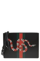 Men's Gucci Snake Band Leather Messenger Bag -