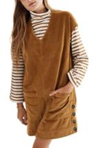Women's Madewell Corduroy Side Button Shift Dress - Yellow