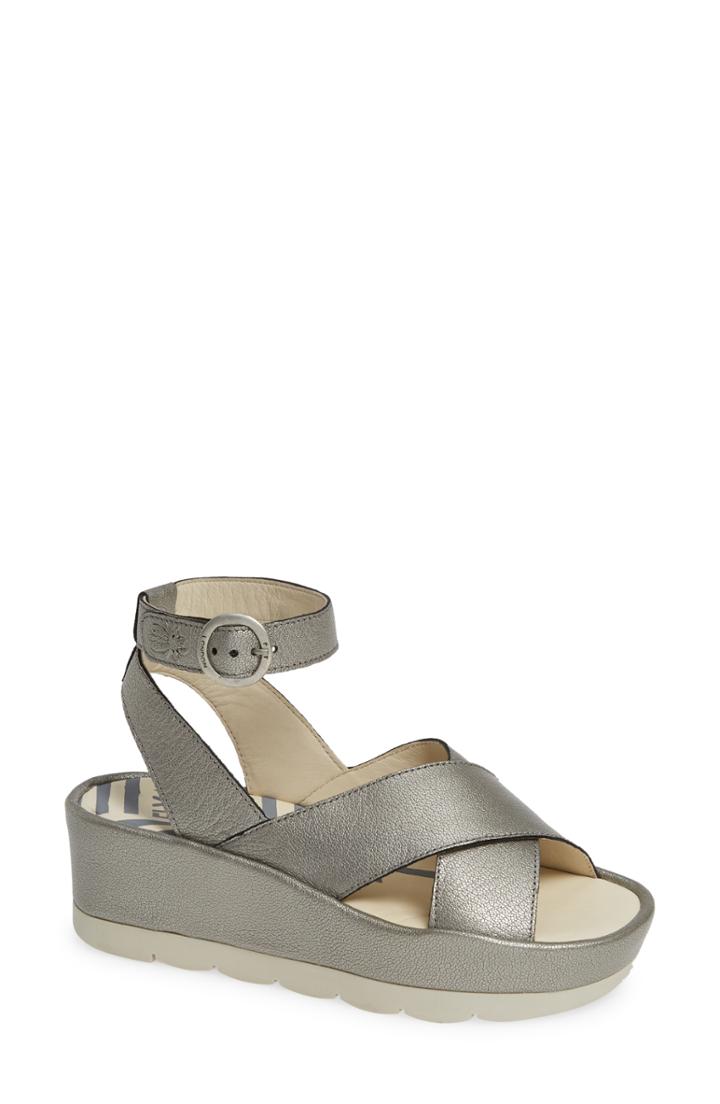 Women's Fly London Bite Wedge Sandal .5-8us / 38eu - Blue