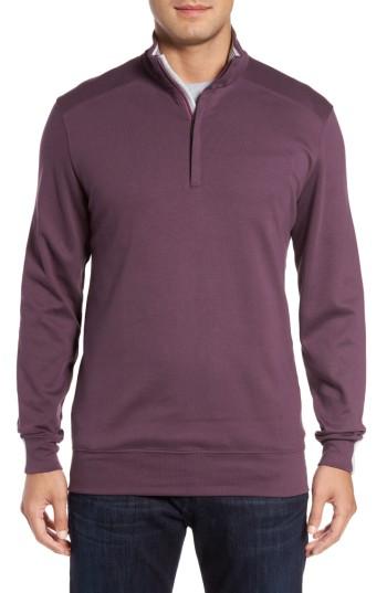 Men's Bobby Jones 'new Leaderboard' Quarter Zip Pullover - Purple
