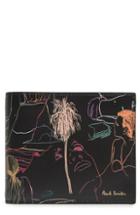 Men's Paul Smith Sketch Print Leather Wallet - None