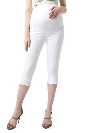 Women's Kimi And Kai Melody Capri Denim Maternity Leggings - White