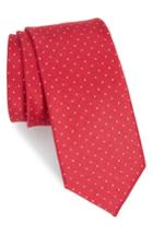 Men's The Tie Bar Rivington Dots Silk & Linen Tie, Size - Red