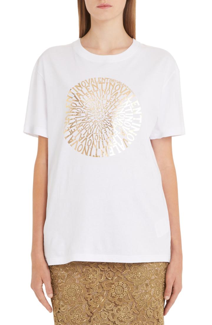 Women's Valentino Circle Logo Tee - White