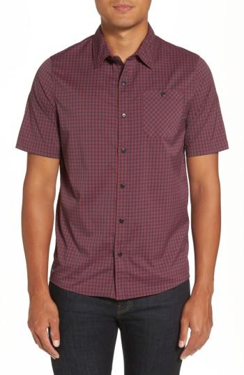 Men's Travis Mathew Banker Check Sport Shirt - Black