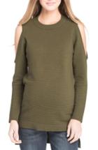 Women's Lilac Clothing Cold Shoulder Maternity Sweater - Green